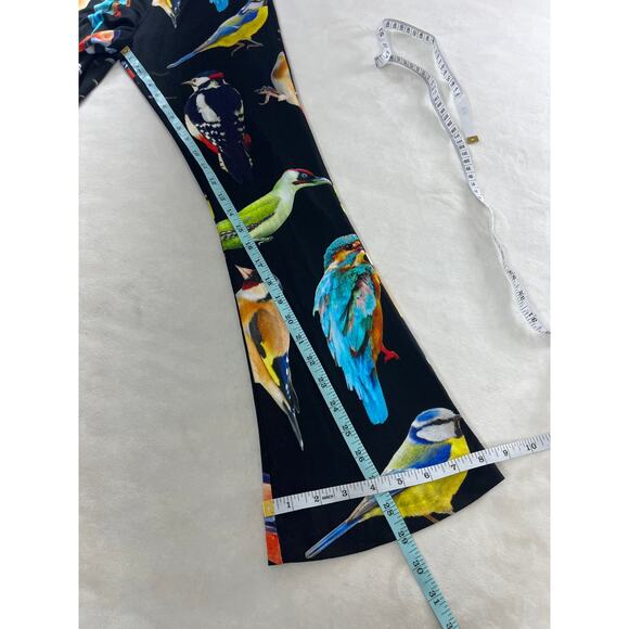 Stella Mccartney Womens Bird Crest Stretch Flared Trousers Pants Artsy Boho Fun - Picture 7 of 10